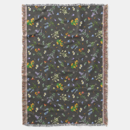 Vintage botanical style deken (Voorkant Verticaal)