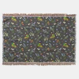 Vintage botanical style deken