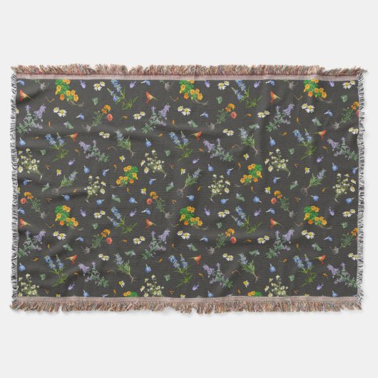 Vintage botanical style deken (Voorkant)