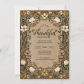 Vintage Botanical Thanksgiving Celebration Kaart (Voorkant)