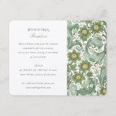 Vintage Botanical Wedding Reception Card Informatiekaartje (Voorkant)
