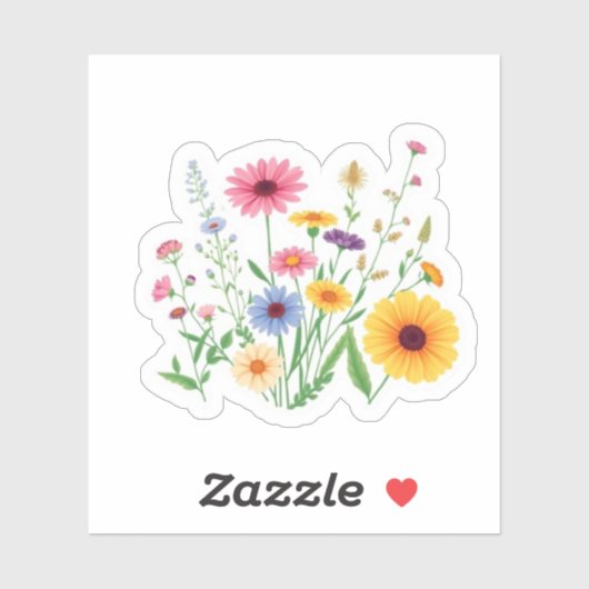 Vintage Botanical Wildflower Garden Vinyl Sticker (Vel)