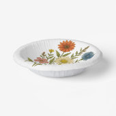 Vintage Botanical Wildflower Paper Plate/ Papieren Kommen (Gebogen)