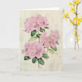 Vintage Botanisch oeroud Rhododendron Kaart (Gele Bloem)