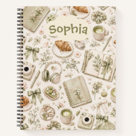 Vintage botanisch spiraalnotitieboek notitieboek