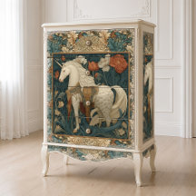 Vintage Botanische Art Nouveau Eenhoorn