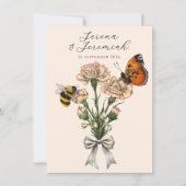 Vintage Botanische Bij & Vlinder Save the Date (Voorkant)