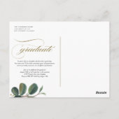 Vintage botanische bladeren Beige Foto Afstuderen Briefkaart (Achterkant)