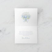 Vintage botanische blauwe bloemendankkaartjes (Binnen)