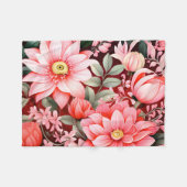 Vintage botanische bloeiende bloementuin fleece deken (Voorkant (Horizontaal))