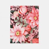 Vintage botanische bloeiende bloementuin fleece deken (Voorkant)