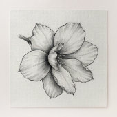 Vintage Botanische Bloem Inkschets Lijn Legpuzzel (Horizontaal)