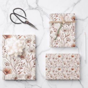 Vintage Botanische Bloem Tuin Inpakpapier Vel