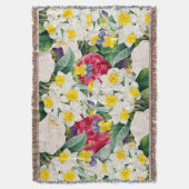 Vintage Botanische Bloemen Deken (Voorkant Verticaal)