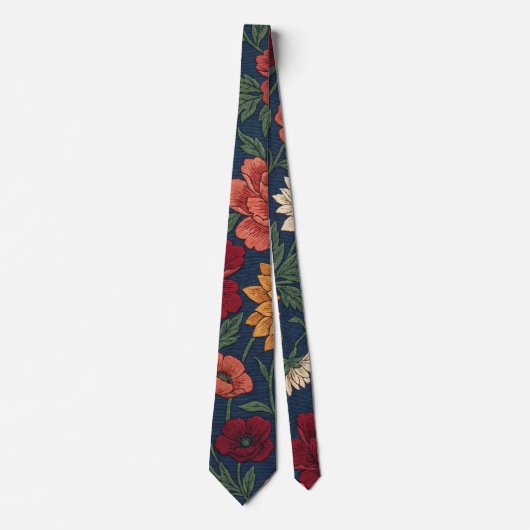 Vintage Botanische Bloementuin Stropdas (Voorkant)