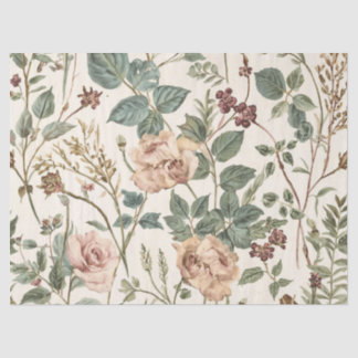 Vintage botanische bloemige cottage garden cadeauv tissuepapier