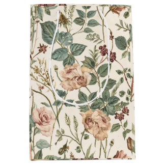 Vintage Botanische Bloemige Cottage Tuin Medium Cadeauzakje