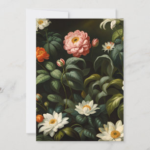 Vintage botanische bloemistuin stilleven aankondiging