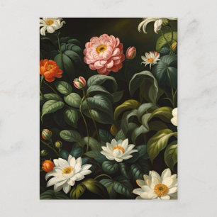 Vintage botanische bloemistuin stilleven feestdagenkaart