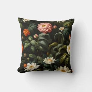Vintage botanische bloemistuin stilleven kussen