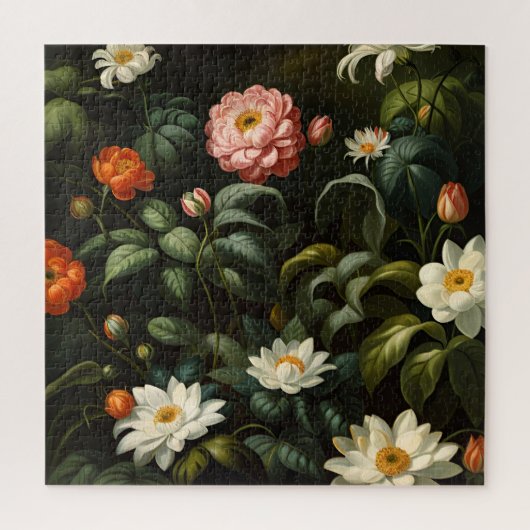 Vintage botanische bloemistuin stilleven legpuzzel (Verticaal)