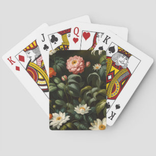 Vintage botanische bloemistuin stilleven pokerkaarten