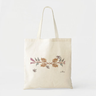 Vintage botanische bloemtak canvas tas