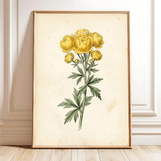Vintage botanische canvas wandkunst print