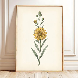 Vintage botanische cottage core wandkunst poster