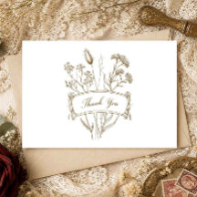 Vintage Botanische Elegantie Bedankkaart