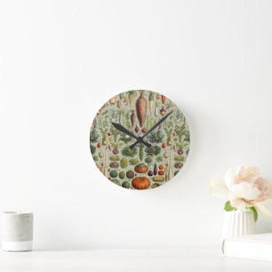 vintage botanische Franse moestuin groenten Ronde Klok