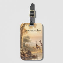 Vintage botanische giraffen, aanpasbaar 