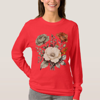Vintage Botanische Harmonie – Elegante Bloemcompos T-shirt