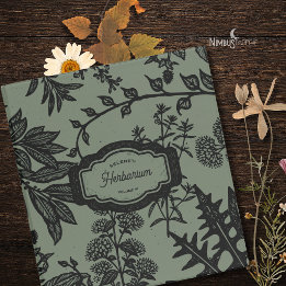 Vintage Botanische Herbarium Saliegroene Binder 1" Multomap