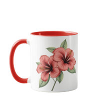 Vintage botanische hibiscus koffie-, theemok