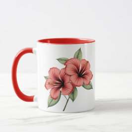Vintage botanische hibiscus koffie-, theemok mok