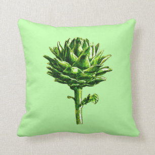 Vintage botanische illustratie, artisjok kussen