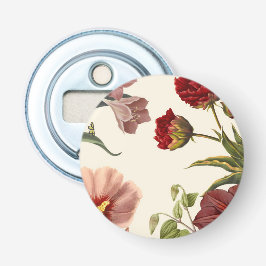 Vintage botanische illustratie met rode  button flesopener
