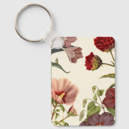 Vintage botanische illustratie met rode  sleutelhanger