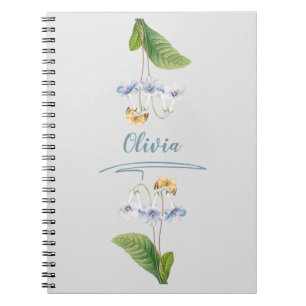 Vintage botanische illustratie van een vlinder met notitieboek