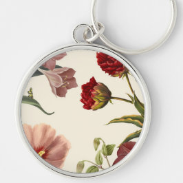 Vintage botanische illustratie van rode en roze  sleutelhanger