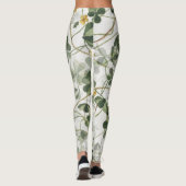 Vintage botanische klaver weide aquarel legging (Achterkant)
