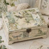 Vintage Botanische Libel Collage Decoupage Tissuepapier