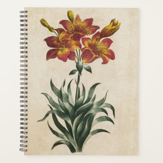Vintage Botanische Lily Planner (Voorkant)