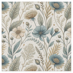 Vintage botanische madeliefje & wilde bloem bloeme stof