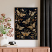Vintage Botanische Motten & Bloemen Poster