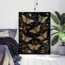 Vintage Botanische Motten & Bloemen  Poster