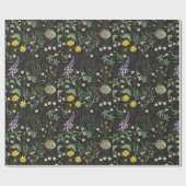 Vintage Botanische Nacht Cadeaupapier (Vlak)