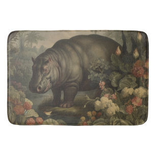 Vintage Botanische Nijlpaard  Badmat