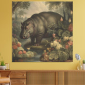 Vintage Botanische Nijlpaard  Canvas Afdruk (Insitu (Woonkamer))